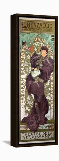 Sarah Bernhardt (1844-1923) in 'Lorenzaccio', a Play by Alfred De Musset (1810-57) at The-Alphonse Mucha-Framed Premier Image Canvas