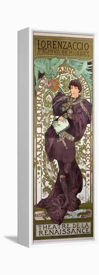 Sarah Bernhardt (1844-1923) in 'Lorenzaccio', a Play by Alfred De Musset (1810-57) at The-Alphonse Mucha-Framed Premier Image Canvas