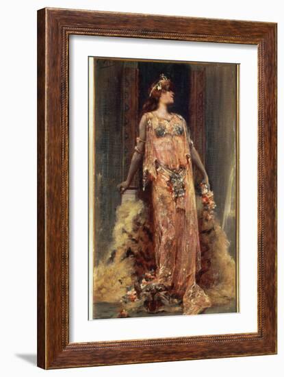 Sarah Bernhardt (1844-1923) in the Role of Cleopatra-Georges Clairin-Framed Giclee Print