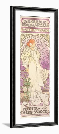 Sarah Bernhardt (1844-1923), La Dame Aux Camelias, at the Theatre De La Renaissance, 1896-Alphonse Mucha-Framed Giclee Print