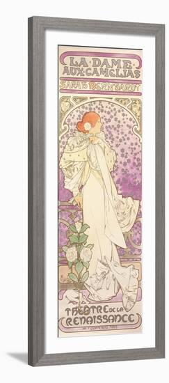Sarah Bernhardt (1844-1923), La Dame Aux Camelias, at the Theatre De La Renaissance, 1896-Alphonse Mucha-Framed Giclee Print