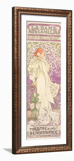 Sarah Bernhardt (1844-1923), La Dame Aux Camelias, at the Theatre De La Renaissance, 1896-Alphonse Mucha-Framed Giclee Print