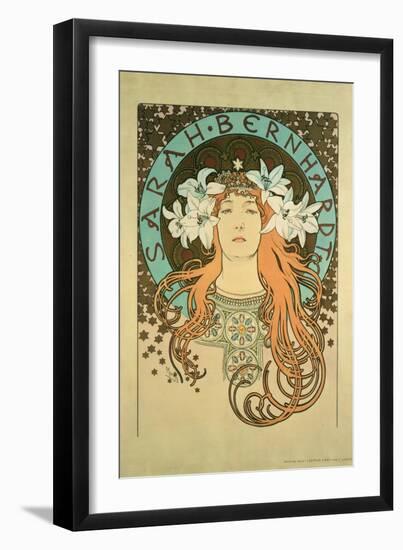 Sarah Bernhardt (1844-1923) La Plume, 1896-Alphonse Mucha-Framed Giclee Print