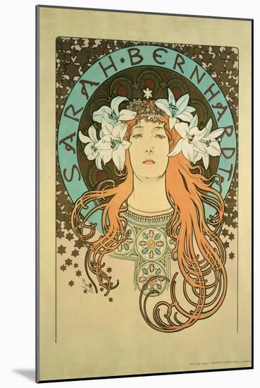 Sarah Bernhardt (1844-1923) La Plume, 1896-Alphonse Mucha-Mounted Giclee Print