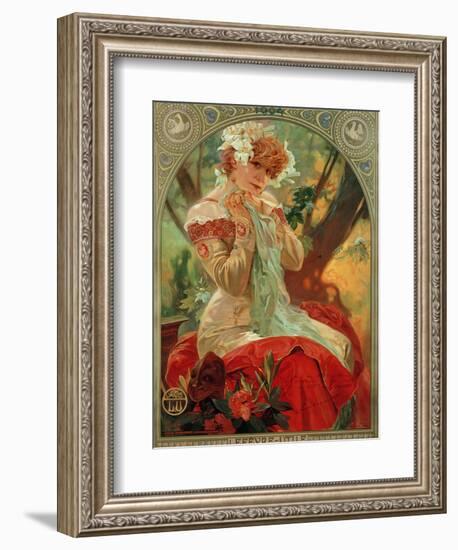 Sarah Bernhardt (1844-1923) Lefevre-Utile, 1903-Alphonse Mucha-Framed Giclee Print