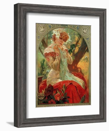 Sarah Bernhardt (1844-1923) Lefevre-Utile, 1903-Alphonse Mucha-Framed Giclee Print