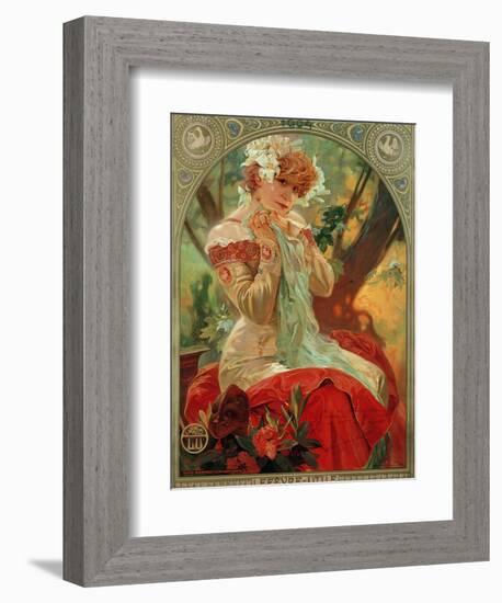 Sarah Bernhardt (1844-1923) Lefevre-Utile, 1903-Alphonse Mucha-Framed Giclee Print