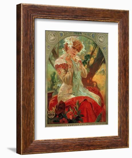 Sarah Bernhardt (1844-1923) Lefevre-Utile, 1903-Alphonse Mucha-Framed Giclee Print