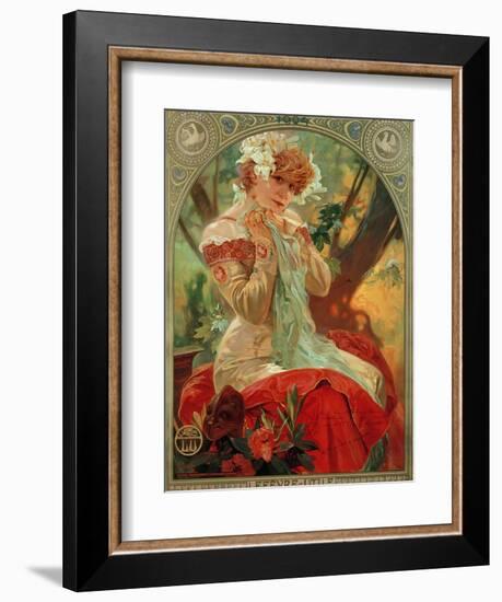 Sarah Bernhardt (1844-1923) Lefevre-Utile, 1903-Alphonse Mucha-Framed Giclee Print