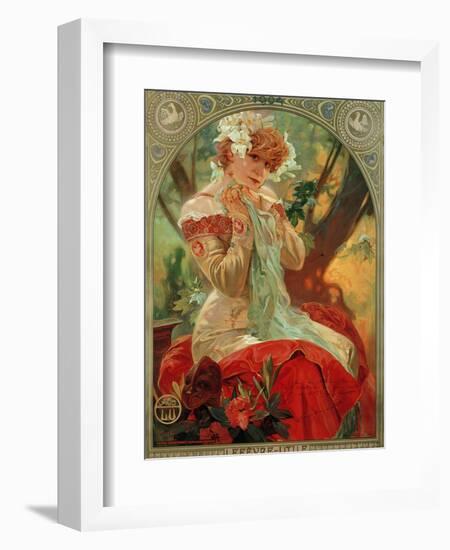 Sarah Bernhardt (1844-1923) Lefevre-Utile, 1903-Alphonse Mucha-Framed Giclee Print