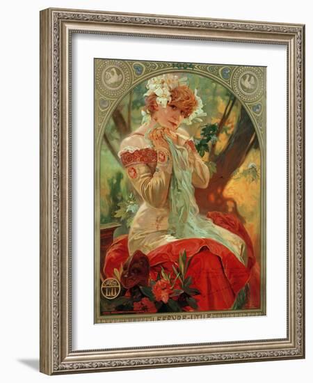 Sarah Bernhardt (1844-1923) Lefevre-Utile, 1903-Alphonse Mucha-Framed Giclee Print