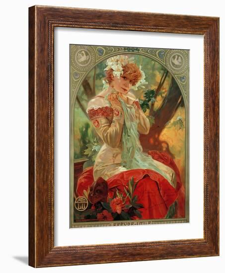 Sarah Bernhardt (1844-1923) Lefevre-Utile, 1903-Alphonse Mucha-Framed Giclee Print