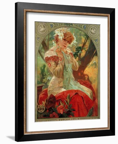 Sarah Bernhardt (1844-1923) Lefevre-Utile, 1903-Alphonse Mucha-Framed Giclee Print