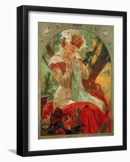 Sarah Bernhardt (1844-1923) Lefevre-Utile, 1903-Alphonse Mucha-Framed Giclee Print