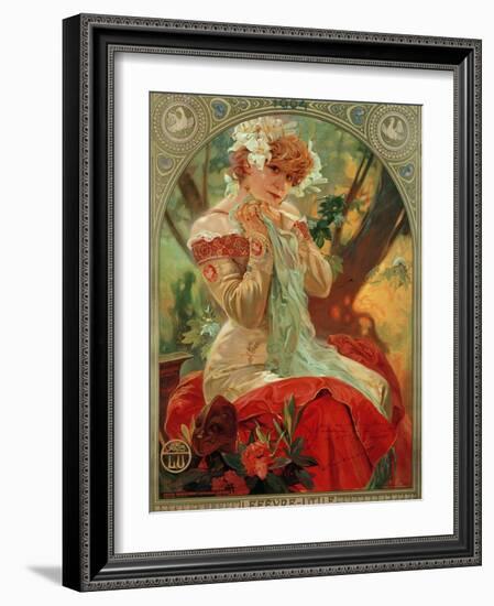 Sarah Bernhardt (1844-1923) Lefevre-Utile, 1903-Alphonse Mucha-Framed Giclee Print