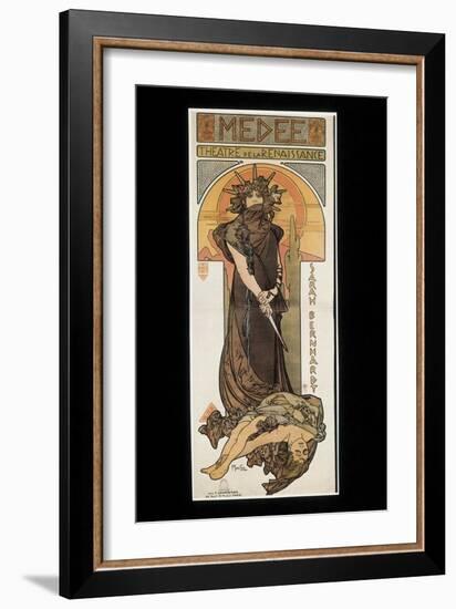 Sarah Bernhardt as Medee at the Theatre De La Renaissance-Alphonse Mucha-Framed Art Print