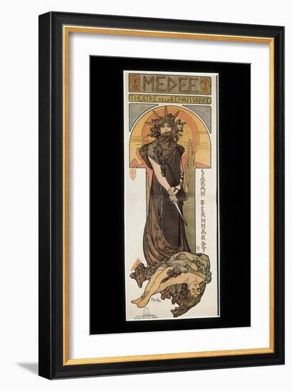 Sarah Bernhardt as Medee at the Theatre De La Renaissance-Alphonse Mucha-Framed Art Print