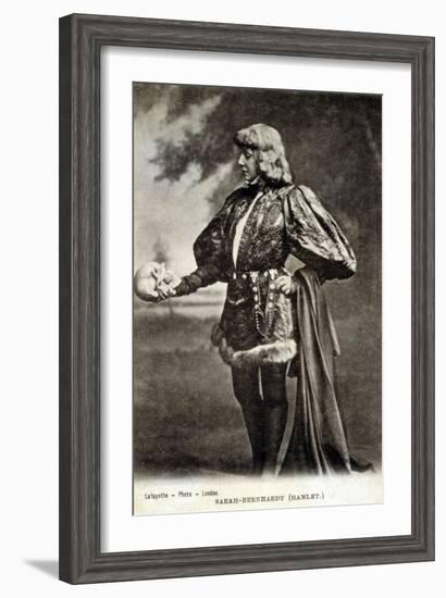 Sarah Bernhardt, French Actress, in Role of Shakespeare's Hamlet. 1887--Framed Art Print