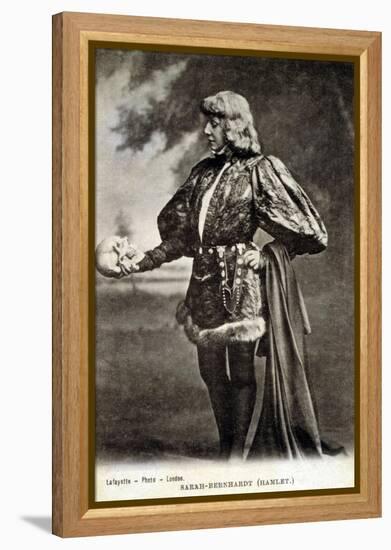 Sarah Bernhardt, French Actress, in Role of Shakespeare's Hamlet. 1887-null-Framed Stretched Canvas