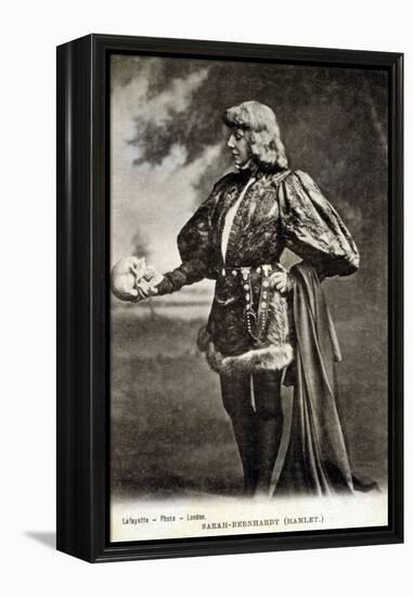 Sarah Bernhardt, French Actress, in Role of Shakespeare's Hamlet. 1887-null-Framed Stretched Canvas