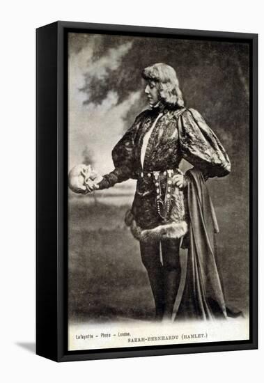 Sarah Bernhardt, French Actress, in Role of Shakespeare's Hamlet. 1887-null-Framed Stretched Canvas