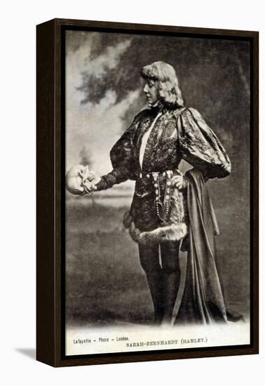 Sarah Bernhardt, French Actress, in Role of Shakespeare's Hamlet. 1887-null-Framed Stretched Canvas