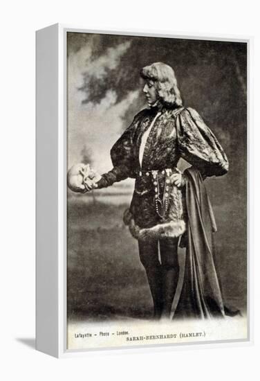 Sarah Bernhardt, French Actress, in Role of Shakespeare's Hamlet. 1887-null-Framed Stretched Canvas