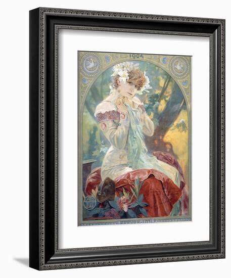 Sarah Bernhardt in the Role of Princess Lointaine, 1904-Alphonse Mucha-Framed Giclee Print