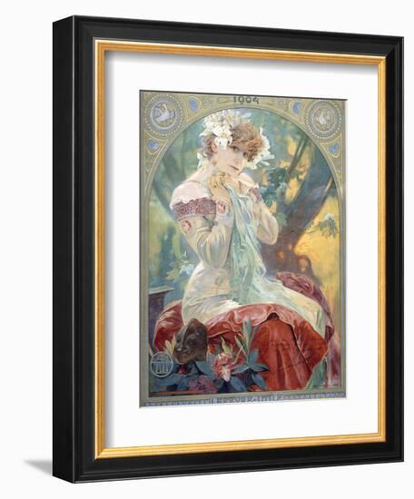 Sarah Bernhardt in the Role of Princess Lointaine, 1904-Alphonse Mucha-Framed Giclee Print