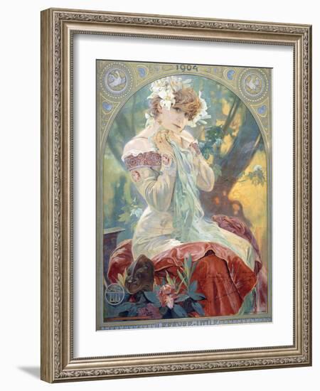 Sarah Bernhardt in the Role of Princess Lointaine, 1904-Alphonse Mucha-Framed Giclee Print