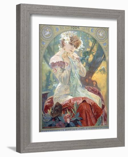 Sarah Bernhardt in the Role of Princess Lointaine, 1904-Alphonse Mucha-Framed Giclee Print