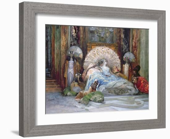 Sarah Bernhardt in Title Role of 'Theodora', by Victorien Sardou, produced in Paris in 1884, 1902-Georges Clairin-Framed Giclee Print
