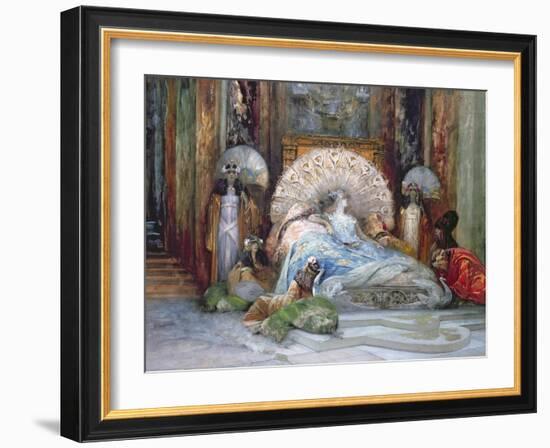 Sarah Bernhardt in Title Role of 'Theodora', by Victorien Sardou, produced in Paris in 1884, 1902-Georges Clairin-Framed Giclee Print