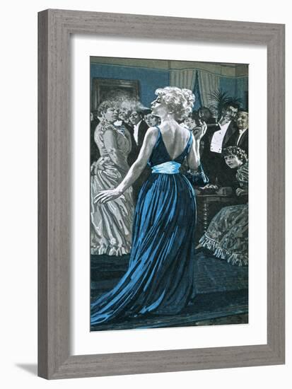 Sarah Bernhardt Smoking a Cigar-English School-Framed Giclee Print