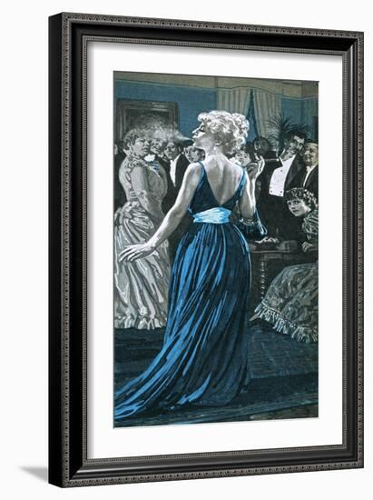 Sarah Bernhardt Smoking a Cigar-English School-Framed Giclee Print