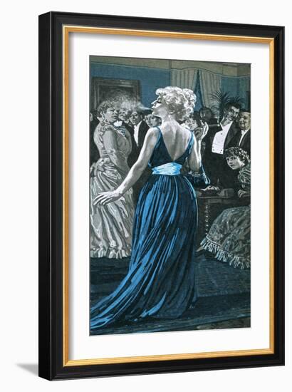 Sarah Bernhardt Smoking a Cigar-English School-Framed Giclee Print