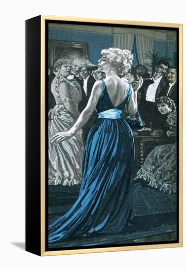 Sarah Bernhardt Smoking a Cigar-English School-Framed Premier Image Canvas