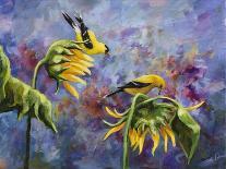 Finches with Sunflowers-Sarah Davis-Framed Giclee Print
