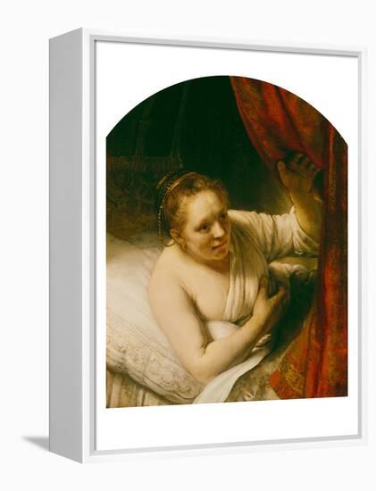 Sarah Expects Tobias in the Wedding Night, 164(.)-Rembrandt van Rijn-Framed Premier Image Canvas