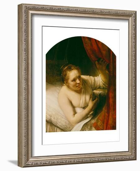 Sarah Expects Tobias in the Wedding Night, 164(.)-Rembrandt van Rijn-Framed Giclee Print