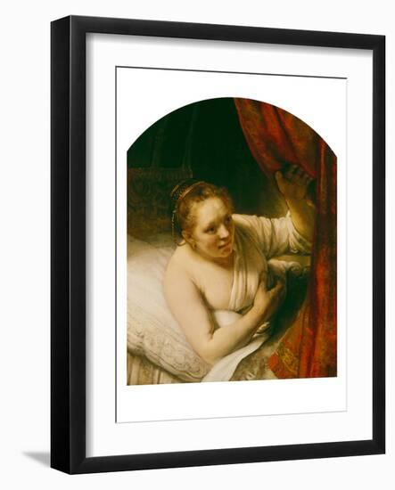 Sarah Expects Tobias in the Wedding Night, 164(.)-Rembrandt van Rijn-Framed Giclee Print