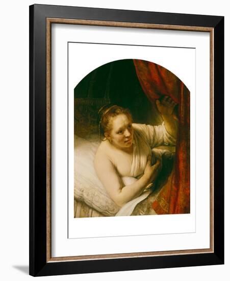 Sarah Expects Tobias in the Wedding Night, 164(.)-Rembrandt van Rijn-Framed Giclee Print