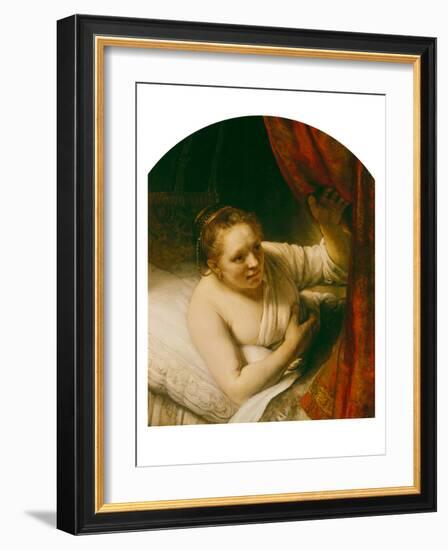 Sarah Expects Tobias in the Wedding Night, 164(.)-Rembrandt van Rijn-Framed Giclee Print