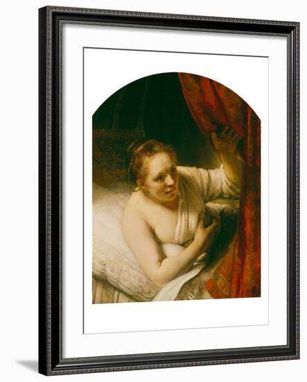 Sarah Expects Tobias in the Wedding Night, 164(.)-Rembrandt van Rijn-Framed Giclee Print