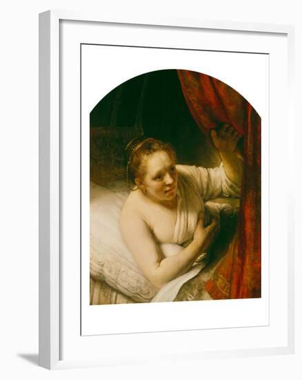 Sarah Expects Tobias in the Wedding Night, 164(.)-Rembrandt van Rijn-Framed Giclee Print