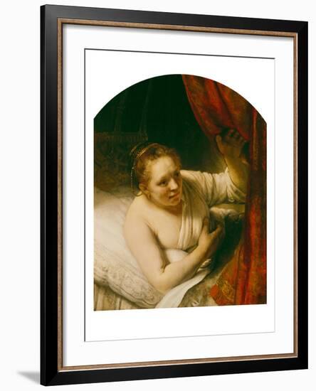 Sarah Expects Tobias in the Wedding Night, 164(.)-Rembrandt van Rijn-Framed Giclee Print