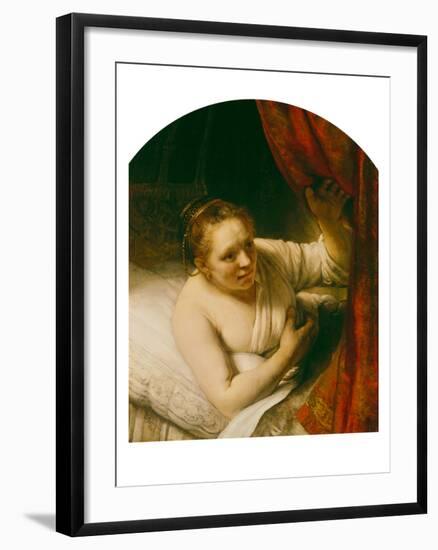 Sarah Expects Tobias in the Wedding Night, 164(.)-Rembrandt van Rijn-Framed Giclee Print