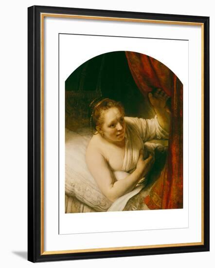 Sarah Expects Tobias in the Wedding Night, 164(.)-Rembrandt van Rijn-Framed Giclee Print