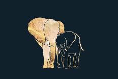 Black Gold Elephants 1-Sarah Manovski-Giclee Print