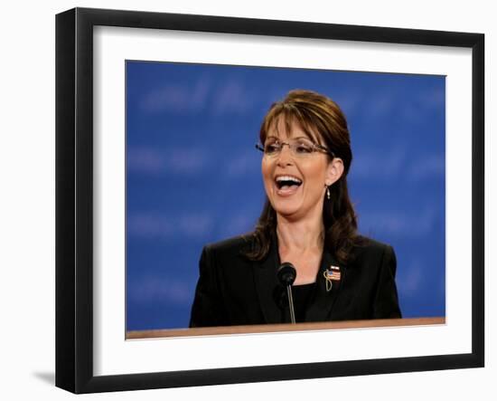 Sarah Palin, Vice Presidential Debate 2008, St. Louis, MO-null-Framed Photographic Print